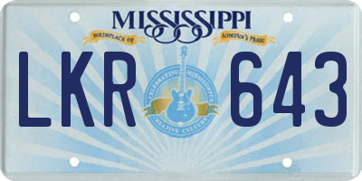 MS license plate LKR643