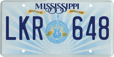 MS license plate LKR648