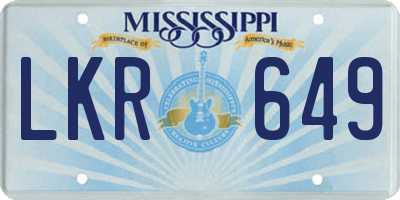 MS license plate LKR649