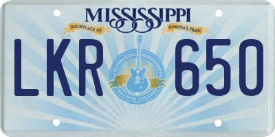 MS license plate LKR650
