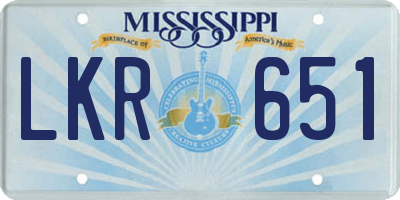 MS license plate LKR651