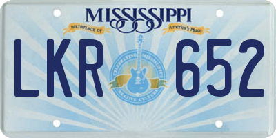 MS license plate LKR652