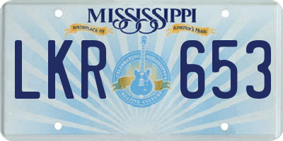 MS license plate LKR653