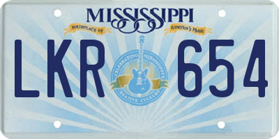 MS license plate LKR654