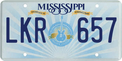 MS license plate LKR657