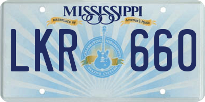 MS license plate LKR660