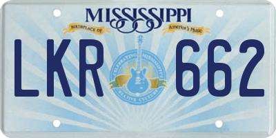 MS license plate LKR662