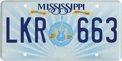 MS license plate LKR663