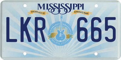 MS license plate LKR665