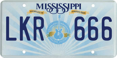 MS license plate LKR666
