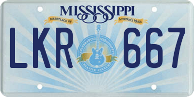 MS license plate LKR667