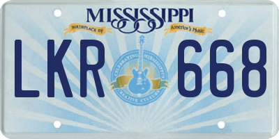 MS license plate LKR668