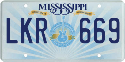 MS license plate LKR669