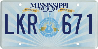 MS license plate LKR671
