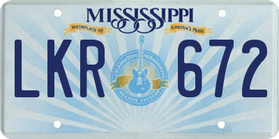 MS license plate LKR672