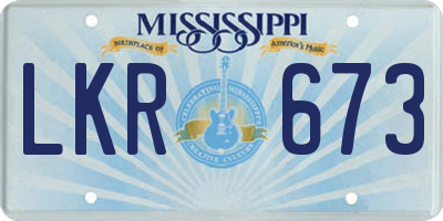 MS license plate LKR673