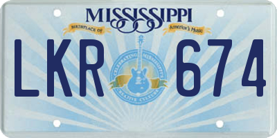 MS license plate LKR674