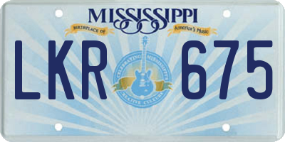 MS license plate LKR675