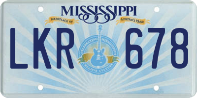MS license plate LKR678