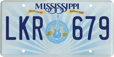 MS license plate LKR679