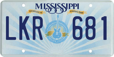MS license plate LKR681