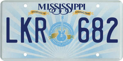 MS license plate LKR682