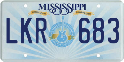 MS license plate LKR683