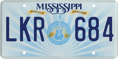 MS license plate LKR684