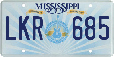 MS license plate LKR685