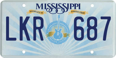 MS license plate LKR687