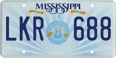 MS license plate LKR688