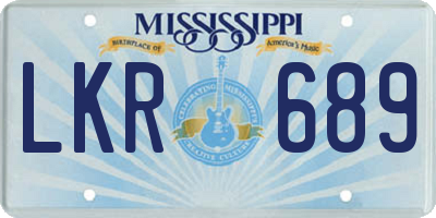 MS license plate LKR689