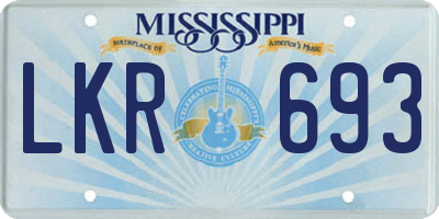 MS license plate LKR693