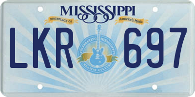 MS license plate LKR697