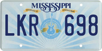 MS license plate LKR698