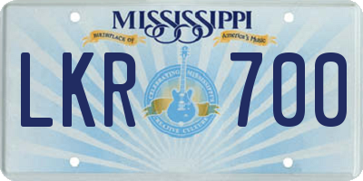 MS license plate LKR700