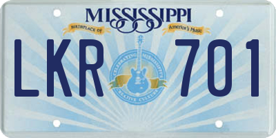 MS license plate LKR701