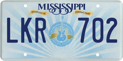 MS license plate LKR702