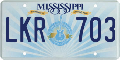 MS license plate LKR703