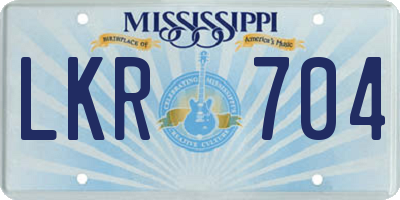 MS license plate LKR704