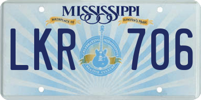 MS license plate LKR706