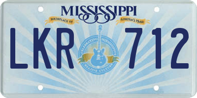 MS license plate LKR712