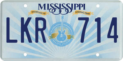MS license plate LKR714