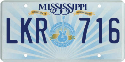 MS license plate LKR716