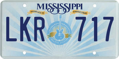 MS license plate LKR717