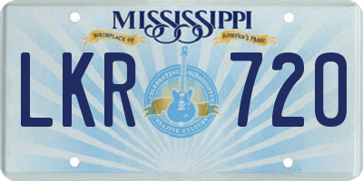 MS license plate LKR720