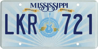 MS license plate LKR721