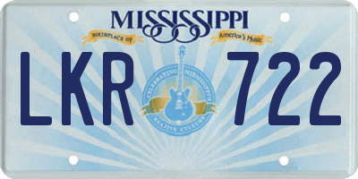 MS license plate LKR722