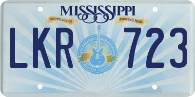 MS license plate LKR723