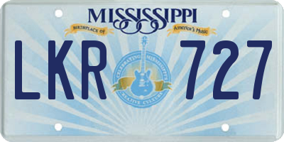MS license plate LKR727
